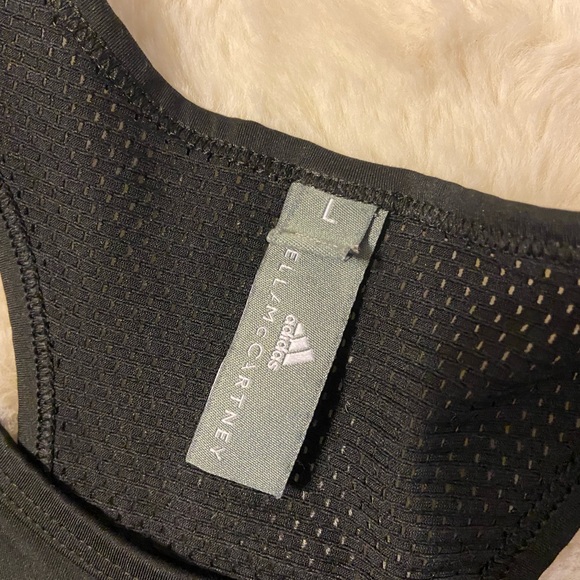 Adidas x Stella McCartney racer-back tank with mesh inserts on sides black L - Picture 9 of 15
